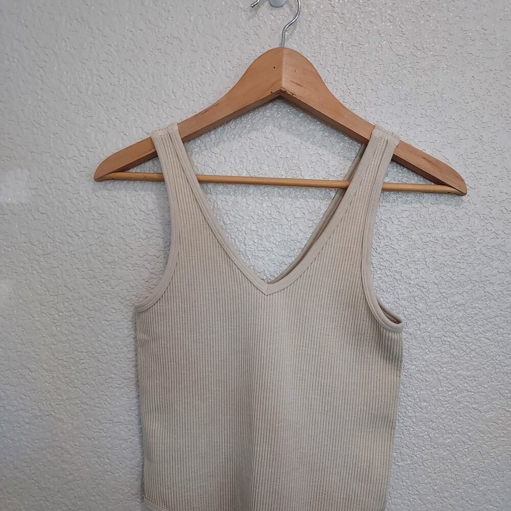 Gypsy + Jade Tan Ribbed Bodysuit Size S/M